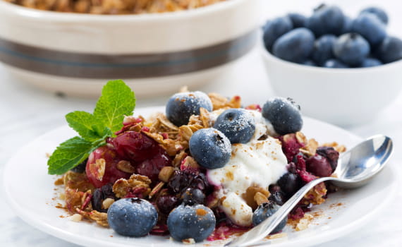 Banana blueberry crumble.