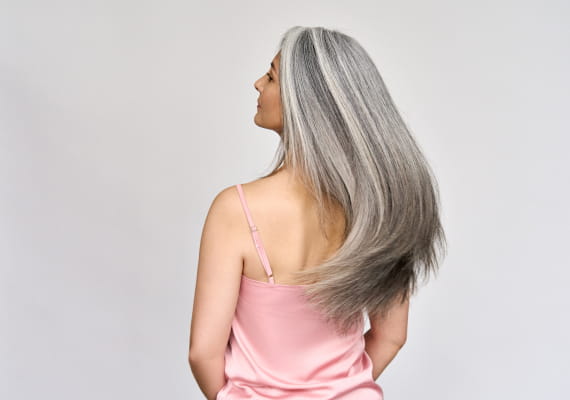 Older woman with beautiful hair.